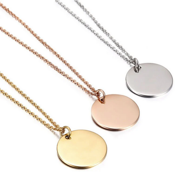 Personalised Necklace, Gold Necklace, Silver Necklace, Rose Gold Necklace. Diagonally Facing.